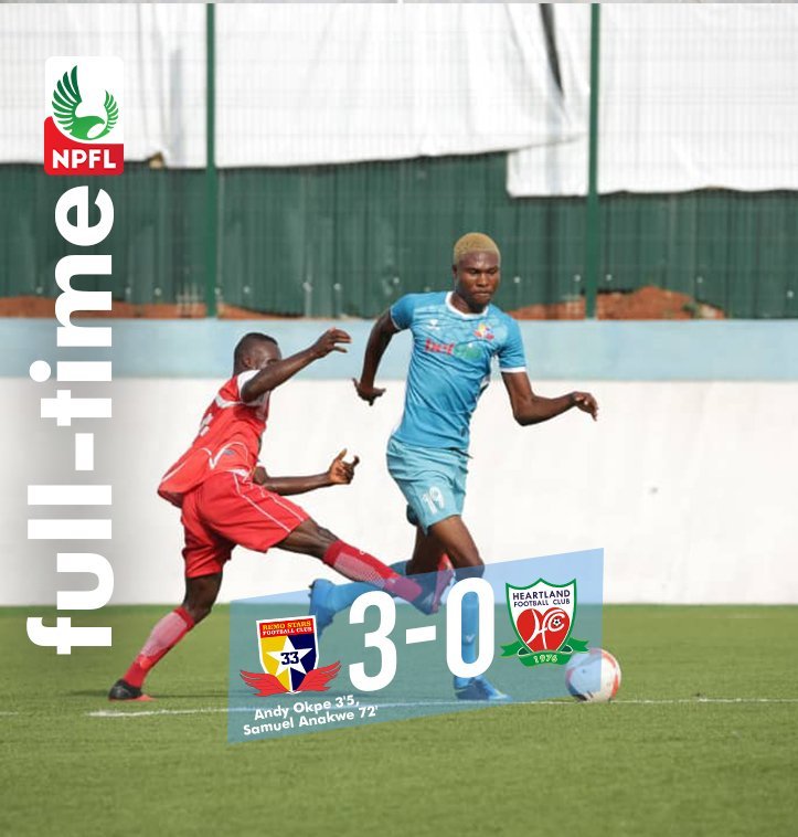 NPFL: Remo Stars Beats Heartland FC 3-0, Tops League Table