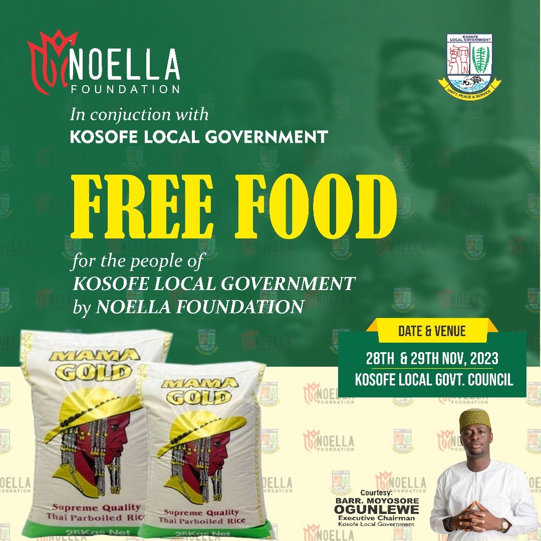 2,000 Kosofe Residents Benefit as Noella Foundation Partners Ogunlewe To Distribute Bags of Rice