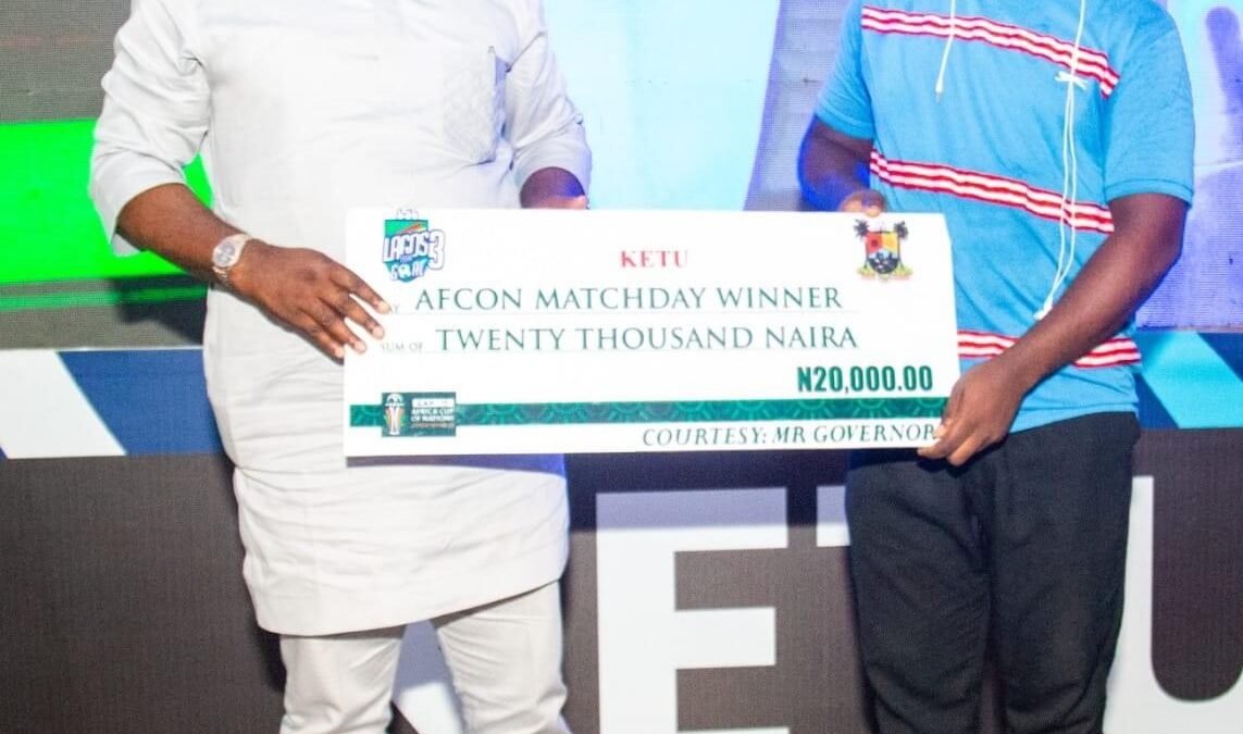 Mayor Dele Oshinowo lights up viewing centre, as Nigeria beat Ivory Coast